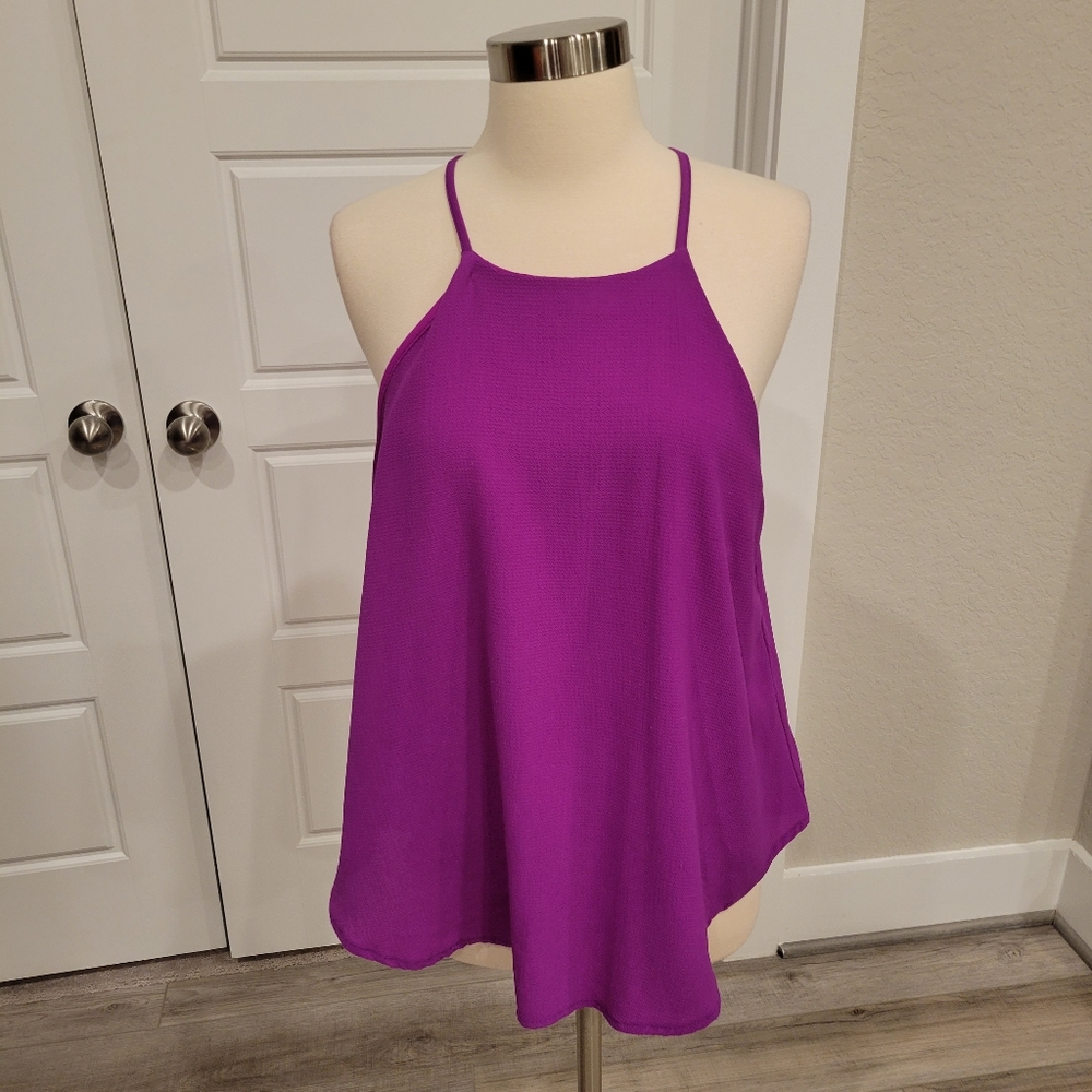 SHE + SKY PURPLE CHIFFON TOP